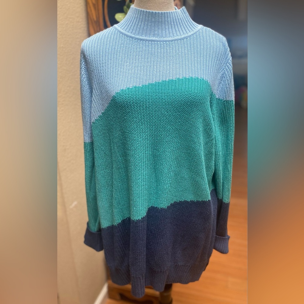 Long, new multicolored sweater.